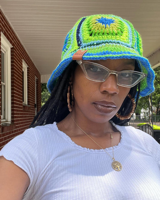 Gramma D Bucket Hat- Royal & Lime