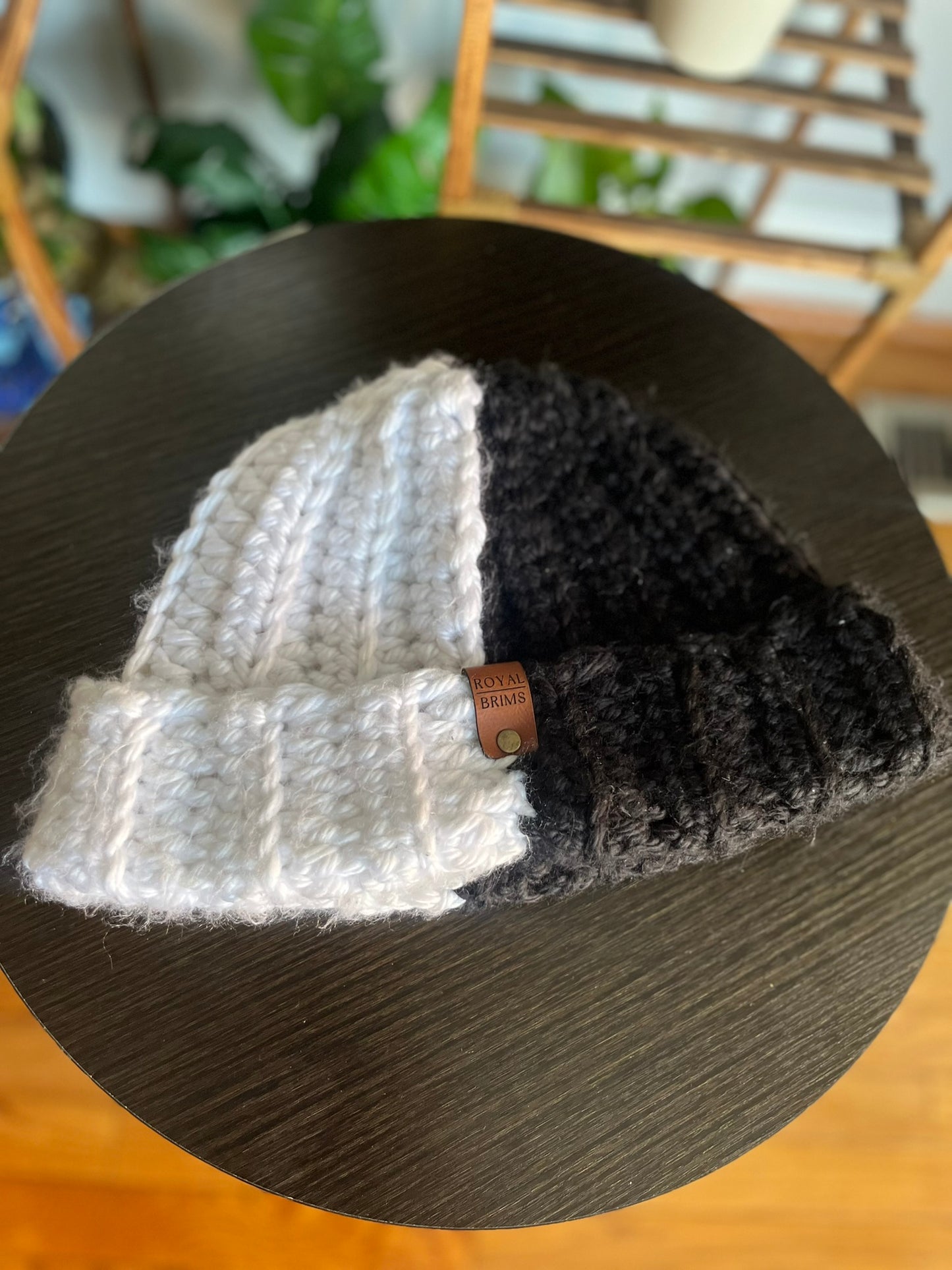 Two Toned Beanie- Black & White