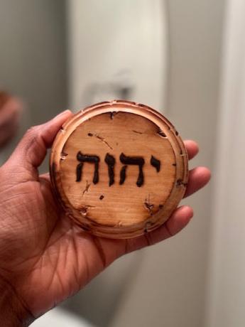 Custom YHWH Wood Burned Coaster Set