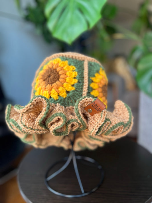 Sunflower Granny Square Hat