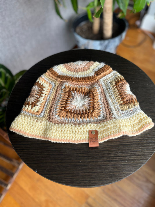 Gramma D Bucket Hat- Ivory & Brown